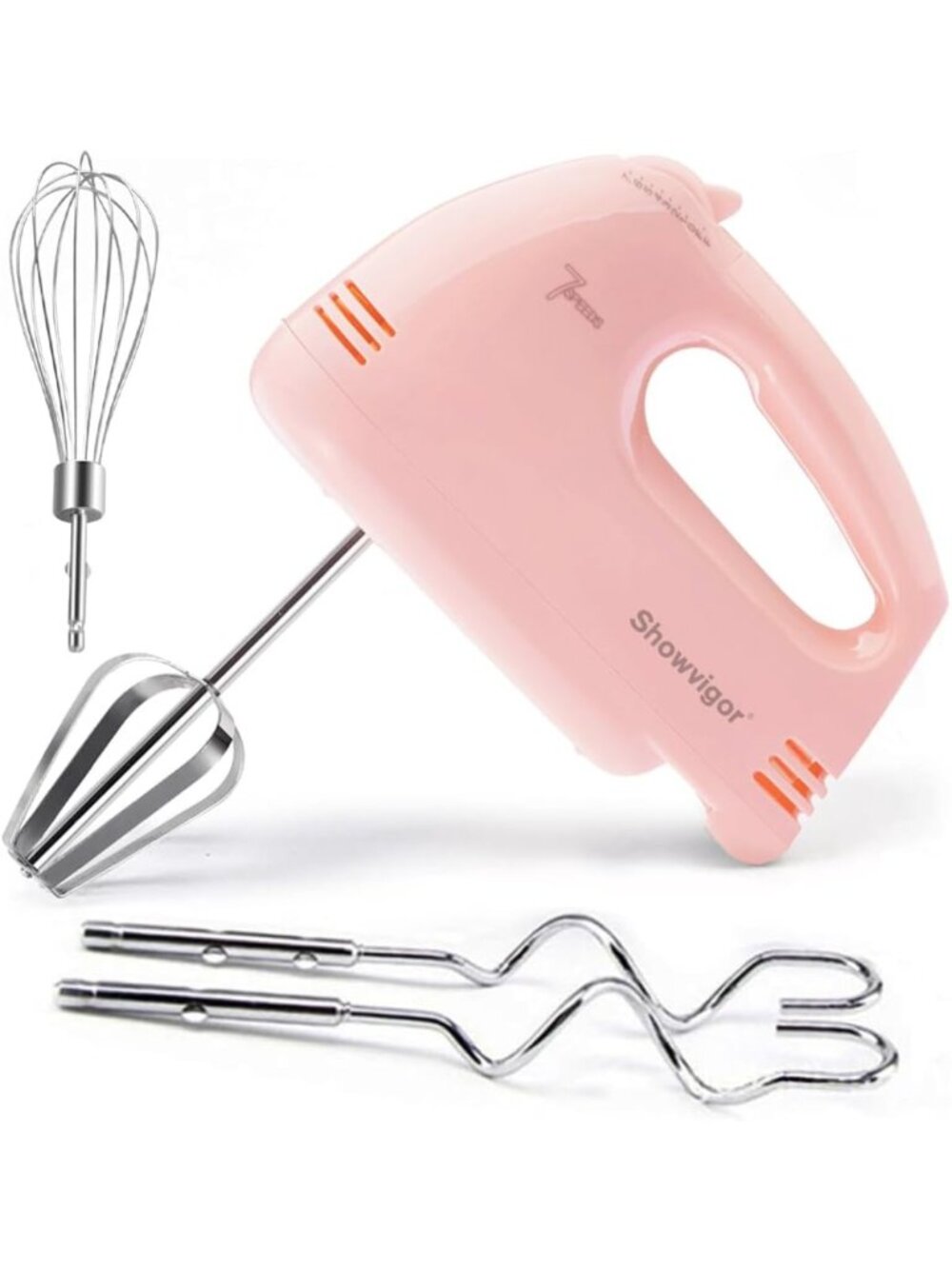 7-Speed Electric Hand Mixer - Portable Kitchen Whisk & Beater with 5